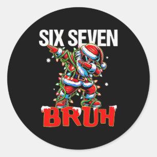 Adesivo Redondo 67 Seis Sete Burh Papai Noel Natal 6 7 Meme Homens