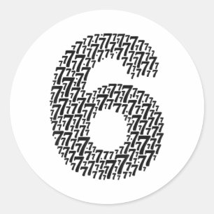 Adesivo Redondo 67 Seis Sete Design Legal Combinando 6 E 7 Engraça