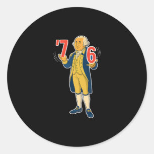 Adesivo Redondo 67 Seis Sete Meme Engraçado George Washington 