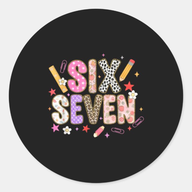 Adesivo Redondo 67 Shirt For Teachers 67 Meme Women Teacher Six Se (Frente)