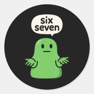 Adesivo Redondo 67 Six Seven 6-7 Slime de Blob Verde - Roupa Infan