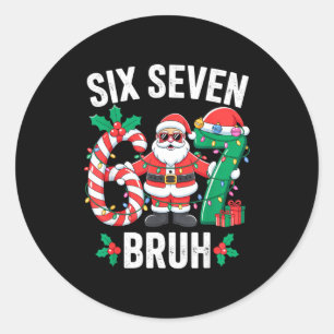 Adesivo Redondo 67 Six Seven Burh Natal 6 7 Meme Pijamas Gen A