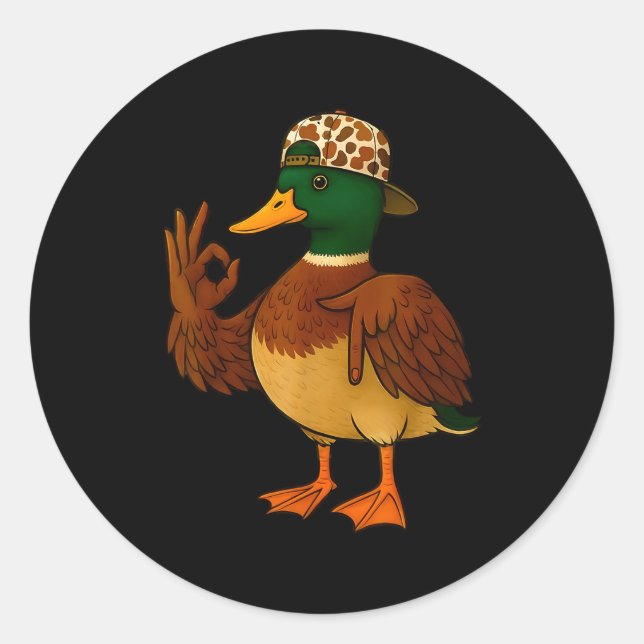 Adesivo Redondo 67 Six Seven Meme Mallard Duck Hunting Season Boy  (Frente)