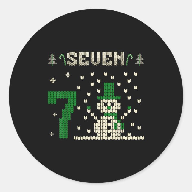 Adesivo Redondo 67 Six Seven Meme Snowman Christmas Couple Matchin (Frente)