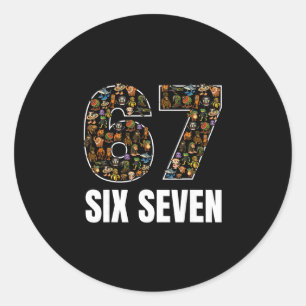 Adesivo Redondo 67 Six Seven Rotação Cerebral Italiana Geração Alp
