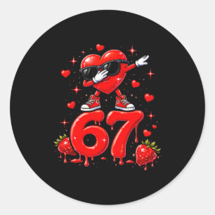 Adesivo Redondo 67 Six Seven Sorvete Meme Dia dos Namorados Engraç