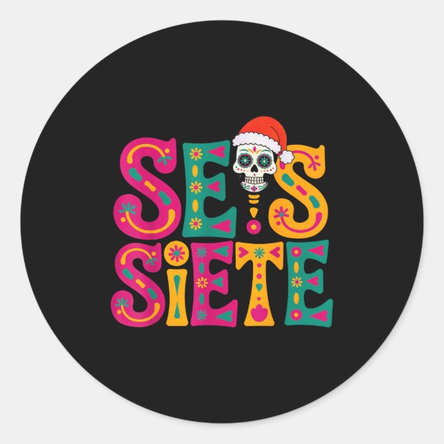 Adesivo Redondo 67 Six Seven Spanieacher Bilingual Seis Siete Chri (Frente)