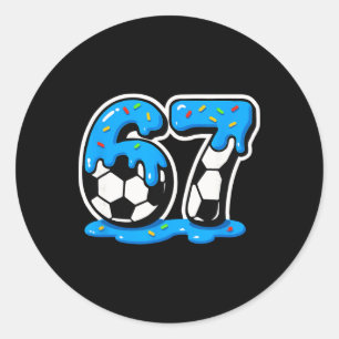 Adesivo Redondo 67 Sorvete de Futebol Drip Rot de Cérebro Meme