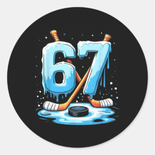 Adesivo Redondo 67 Sorvete de Hockey Drip Geração Alpha Gíria Meni