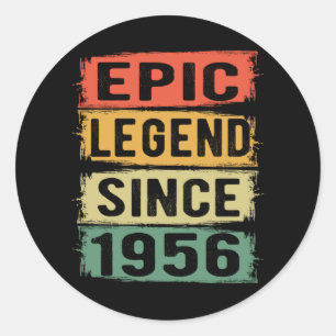Adesivo Redondo 69 Anos De Idade Dia 1956 Legenda Epic 69º Anivers
