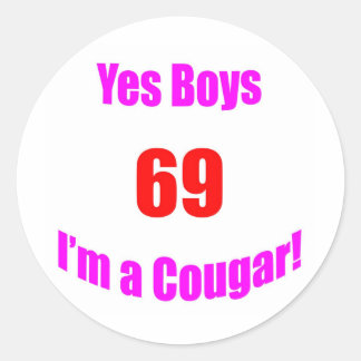 Adesivo Redondo 69 Cougar Birthday