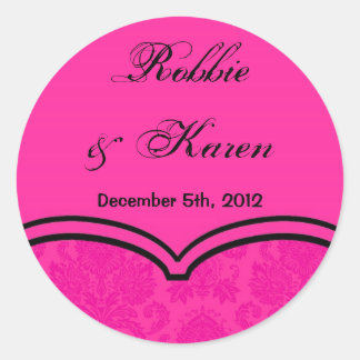 Adesivo Redondo 6 - 3" Favor Autocolantes Lace preto a preto quent
