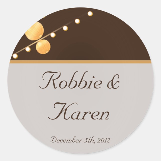 Adesivo Redondo 6 - 3" Favor Autocolantes Lanternas de Papel Moder (Frente)