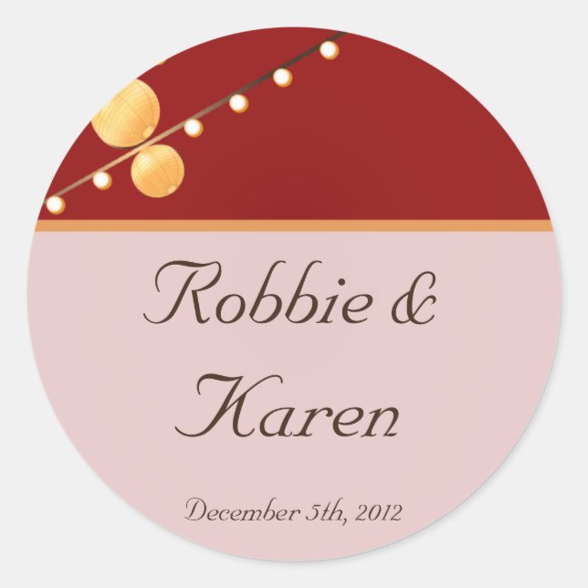 Adesivo Redondo 6 - 3" Favor Autocolantes Lanternas de Papel Moder (Frente)