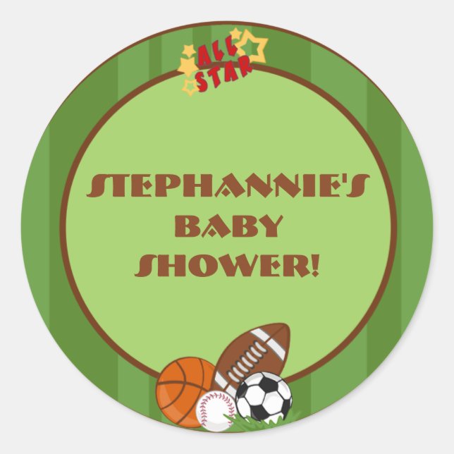 Adesivo Redondo 6 - 3" Favor Stickers All-Star Green (Frente)