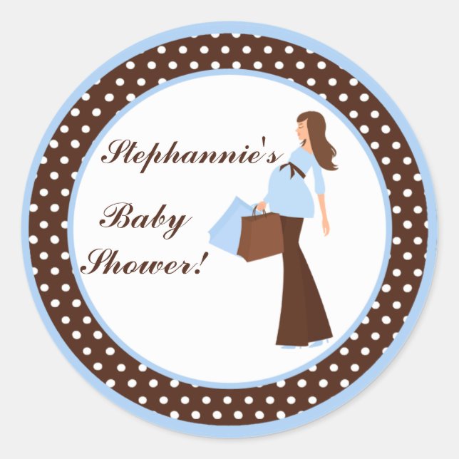 Adesivo Redondo 6 - 3" Favor Stickers Blue Mod Bolinhas (Frente)