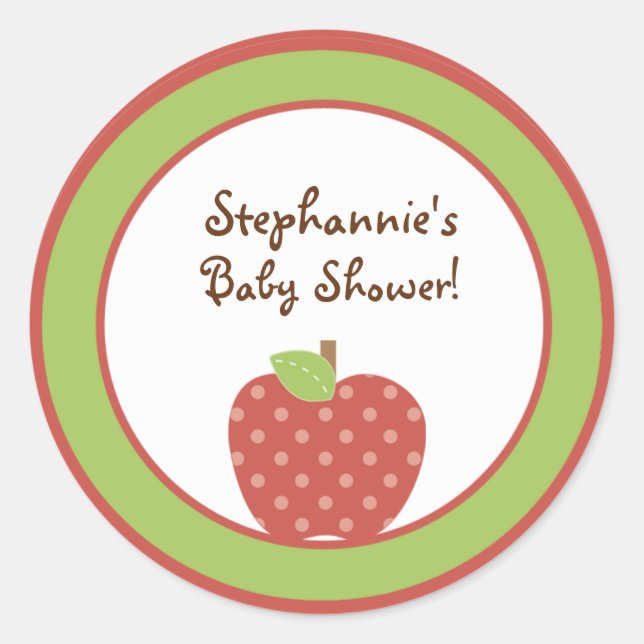 Adesivo Redondo 6 - 3" Favor Stickers Red Barn Fazenda Apple (Frente)