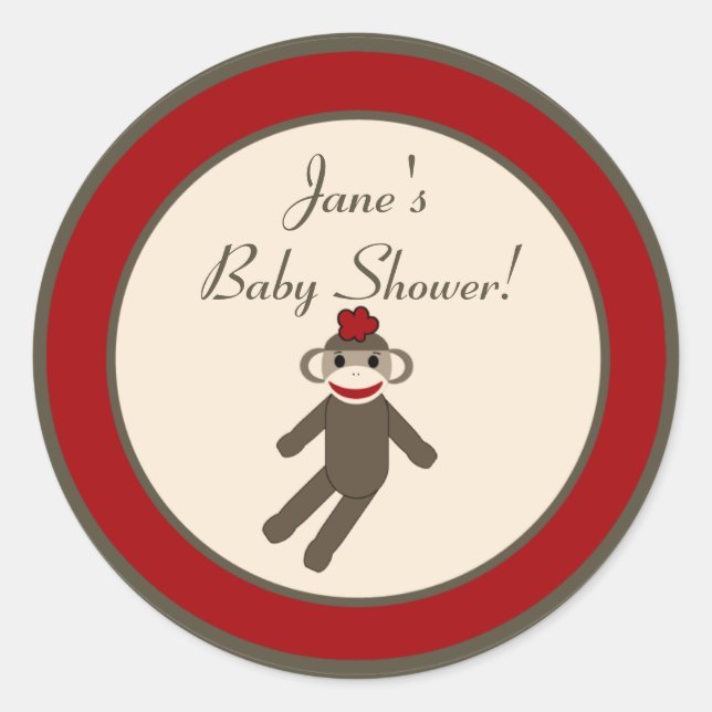 Adesivo Redondo 6 - 3" Favor Stickers Red Sock Mackey (Frente)