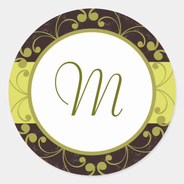 Adesivo Redondo 6 - 3" Favor Vinhetas Leves/Vidro Verde (Frente)