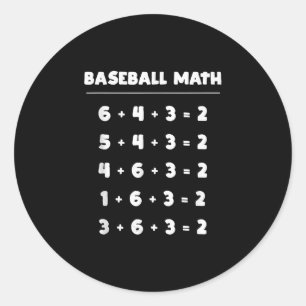 Adesivo Redondo 6 4 3 2 Matemática do Baseball - Jogo Softbol Bon