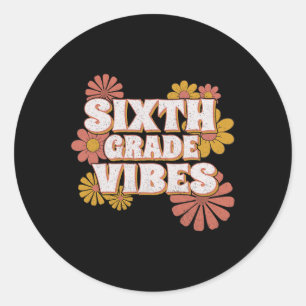 Adesivo Redondo 6 6º Ciclo Vibes De Volta À Escola Para Professore