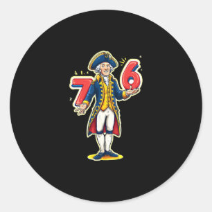 Adesivo Redondo 6-7 7-6 Engraçado George Washington Seis Sete Memó