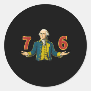 Adesivo Redondo 6-7 7-6 George Washington 67 76 Divertido (frente