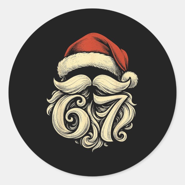 Adesivo Redondo 6 7 Christmas 67 Santa Six Seven Christmas Boys Te (Frente)