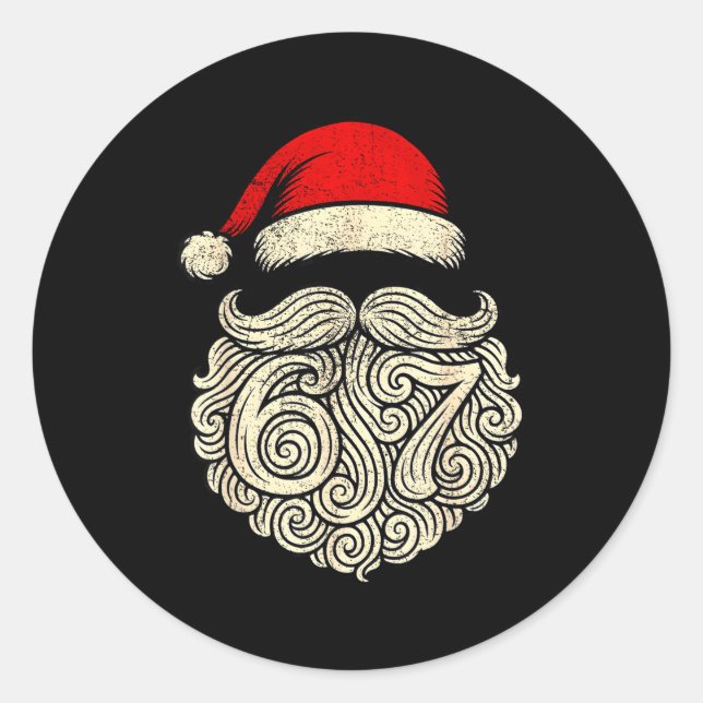 Adesivo Redondo 6 7 Christmas 67 Santa Six Seven Christmas Boys Te (Frente)