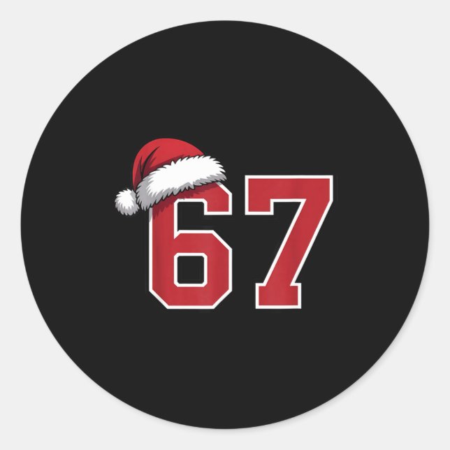 Adesivo Redondo 6 7 Christmas 67 Santa Six Seven Funny Christmas B (Frente)