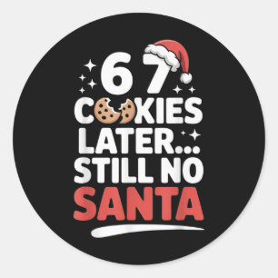 Adesivo Redondo 6 7 Cookies Depois Ainda Sem Papai Noel Divertido