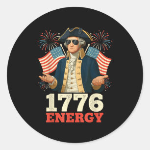 Adesivo Redondo 6-7 George Washington Seis Sete Meme Engraçado 4 d