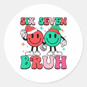 Adesivo Redondo 6 7 Meme Seis Sete Xmas Divertido 67 Natal Meninos