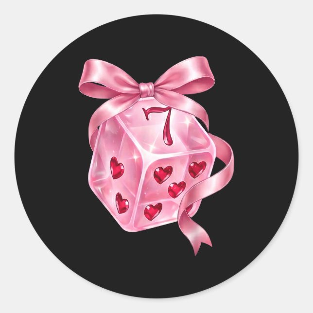 Adesivo Redondo 6 7 Preppy Valentine Y2k Funny Coquette Nk Dice Bo (Frente)