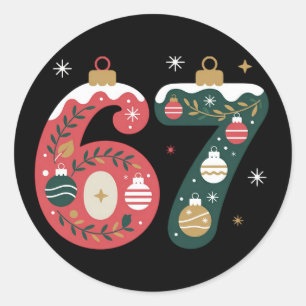 Adesivo Redondo 6 7 Seis Sete Geração Z Alpha Meme Girias Natal Bo