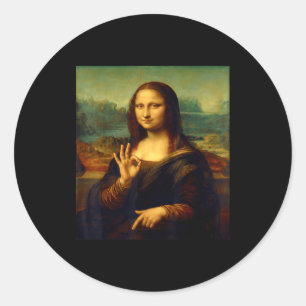 Adesivo Redondo 6 7 Seis Sete Meme 67 Engraçado Mona Lisa Engraçad