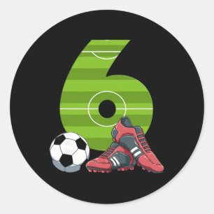 Adesivo Redondo 6 Aniversário Futebol Primeiro Aniversário Futebol