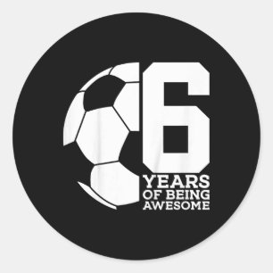 Adesivo Redondo 6 Anos Sendo Futebol Incrível 6º Aniversário