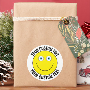 Adesivo Redondo 6 Olhos Azuis AMARELOS Personalizados