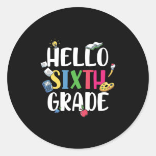 Adesivo Redondo 6th Grade Teacher Hello 6th Grade