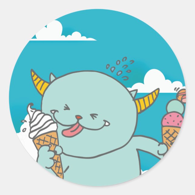 ADESIVO REDONDO 7月モンスターシール。 (Frente)