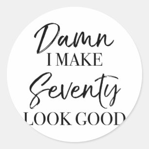 Adesivo Redondo 70 Atitude de Aniversário