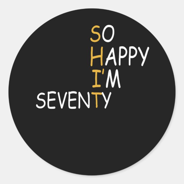 Adesivo Redondo 70 Birthday 1952 70 Anos Feliz Im Setenta (Frente)