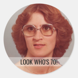 Adesivo Redondo 70 Birthday - Autocolantes de Fotografias Personal