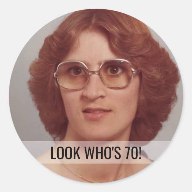 Adesivo Redondo 70 Birthday - Autocolantes de Fotografias Personal (Frente)