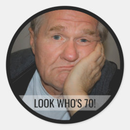 Adesivo Redondo 70 Birthday - Autocolantes de Fotografias Personal