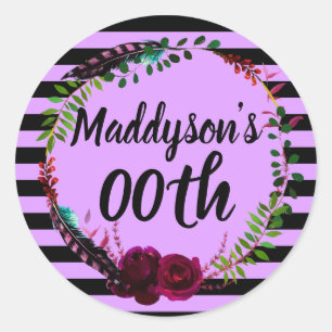 Adesivo Redondo 70 Floral 18º 21rua 40º 50º 60º