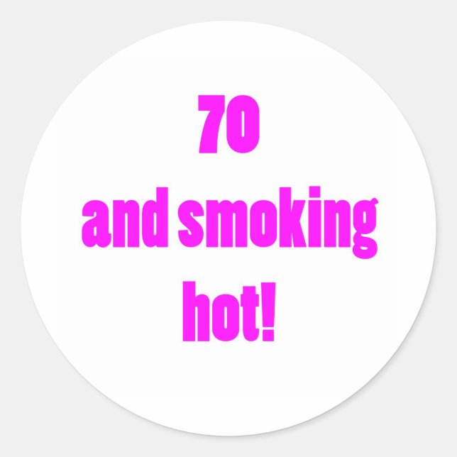 Adesivo Redondo 70 Fumando quente (Frente)