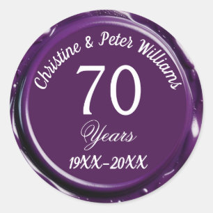 Adesivo Redondo 70 Platinum Wedding Mauve Purple WaxSeal Sticker