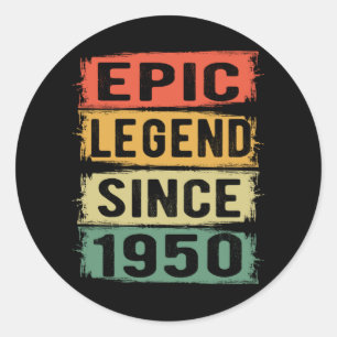Adesivo Redondo 71 Anos De Idade Dia 1950 Legenda Epic 71ruas Aniv